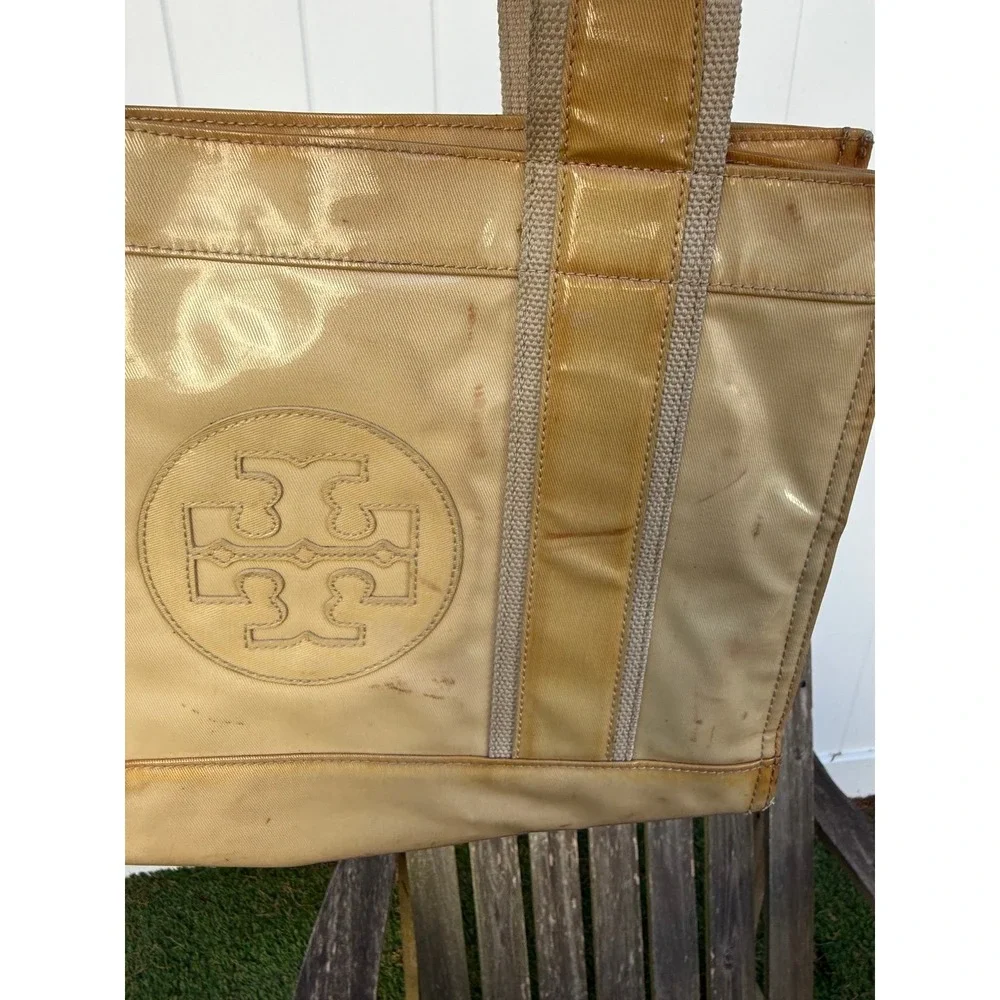 Tory Burch Coated‎ Twill Mini Tory Tote SEE PHOTOS. W